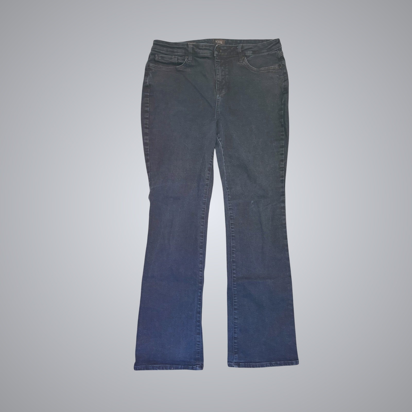 Nydj Bootcut Jeans Womens Size 16 Dark Blue Denim Stretch High Rise Flare